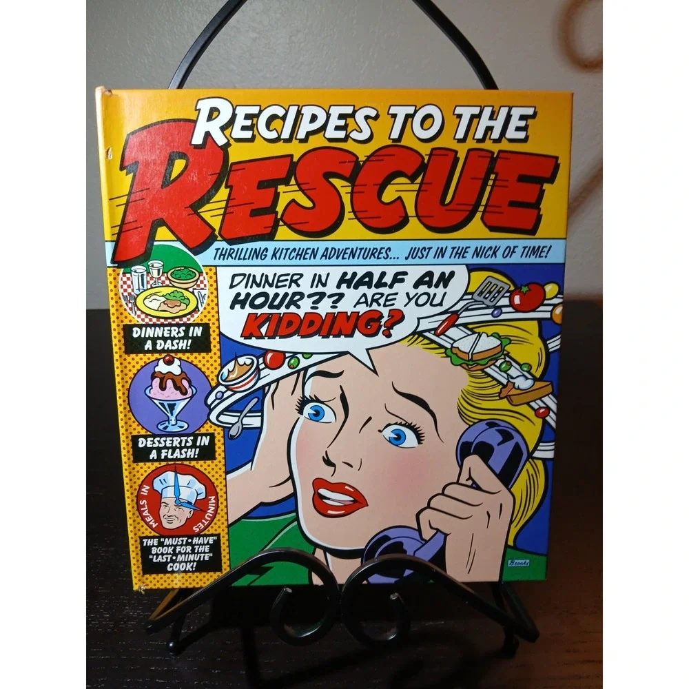 RECIPES‎ TO THE RESCUE - HARDBACK BOOK - 2000 Cooking, Kitchen, Comic Book #B60